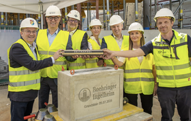Grundsteinlegung für das neue Bürogebäude von Boehringer Ingelheim.