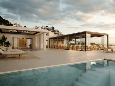 Die Ventur erweitert den Wohnraum nach draußen – bietet zuverlässigen Sonnen-, Wind- und
Regenschutz sowie Privatsphäre und sorgt dank natürlicher Luftzirkulation auch an heißen Tagen für ein angenehm kühles
Klima.