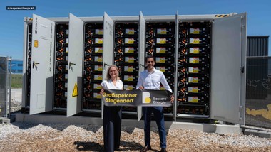 vlnr: Bürgermeisterin Siegendorf Rita Stenger, CEO Burgenland Energie Stephan Sharma