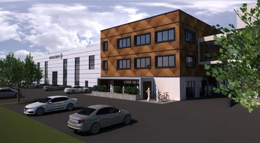 3D-Darstellung des Neubaus der Hargassner Industry Niederlassung in Regau