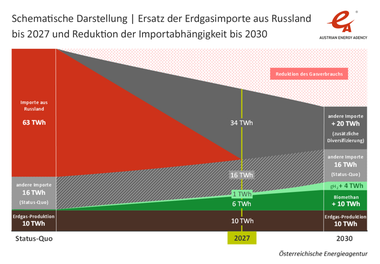 Reduktion der Erdgasimporte aus Russland bis 2030